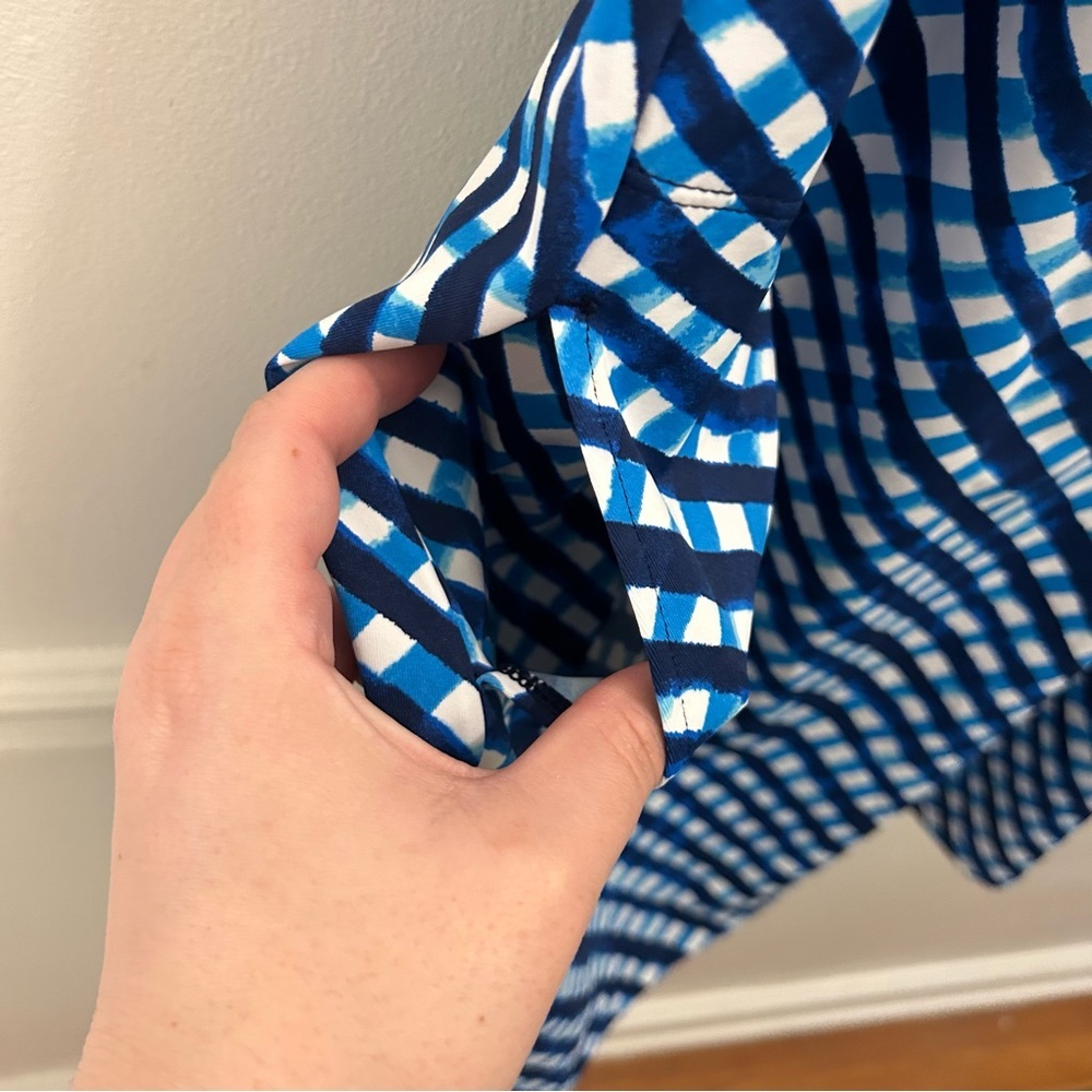 Tommy Bahama Harbour Island Spa Dress small azure blue check gingham NWT - Picture 5 of 11